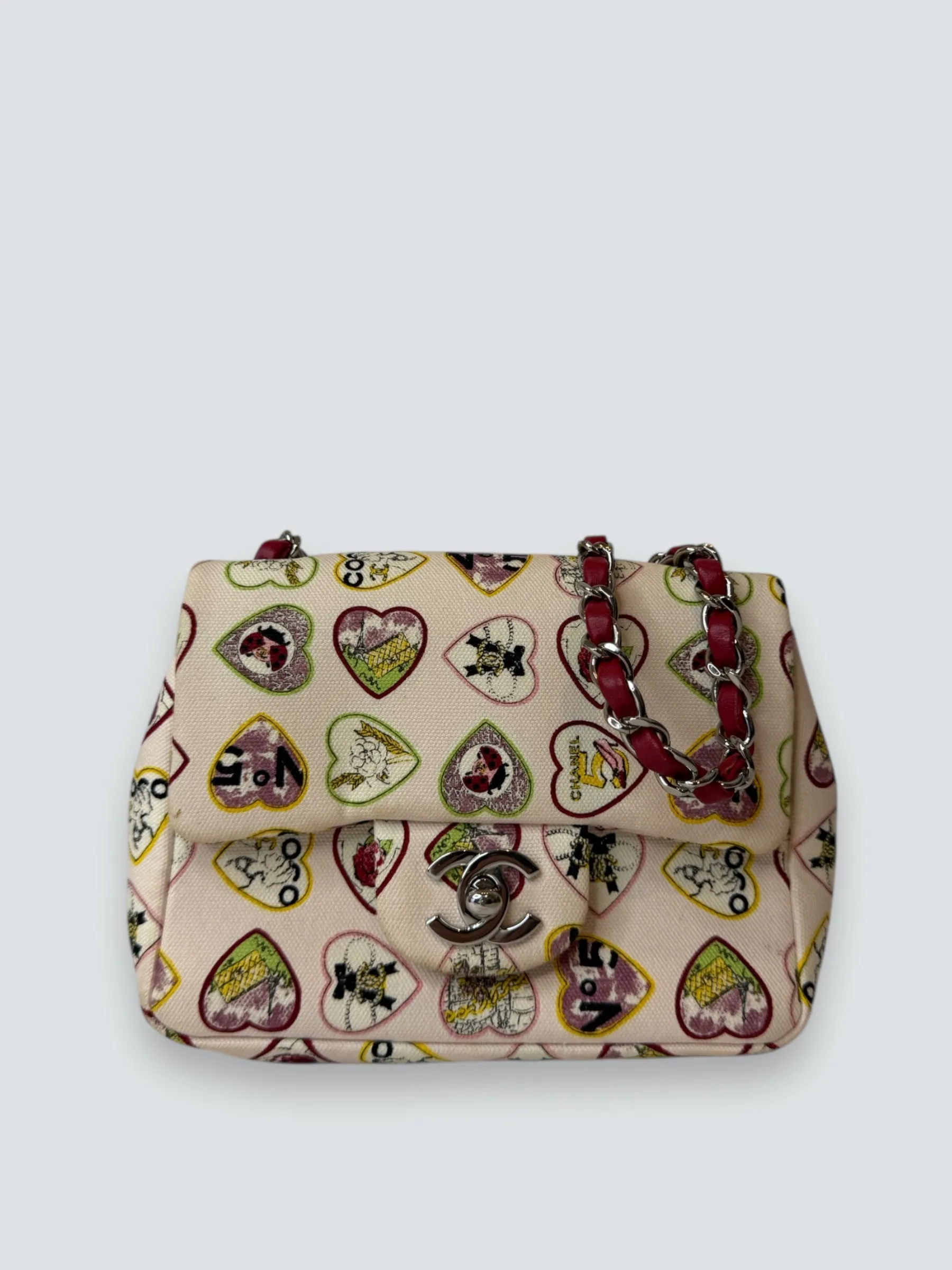 Chanel Pink Canvas Coco Valentine Crossbody (Rare)