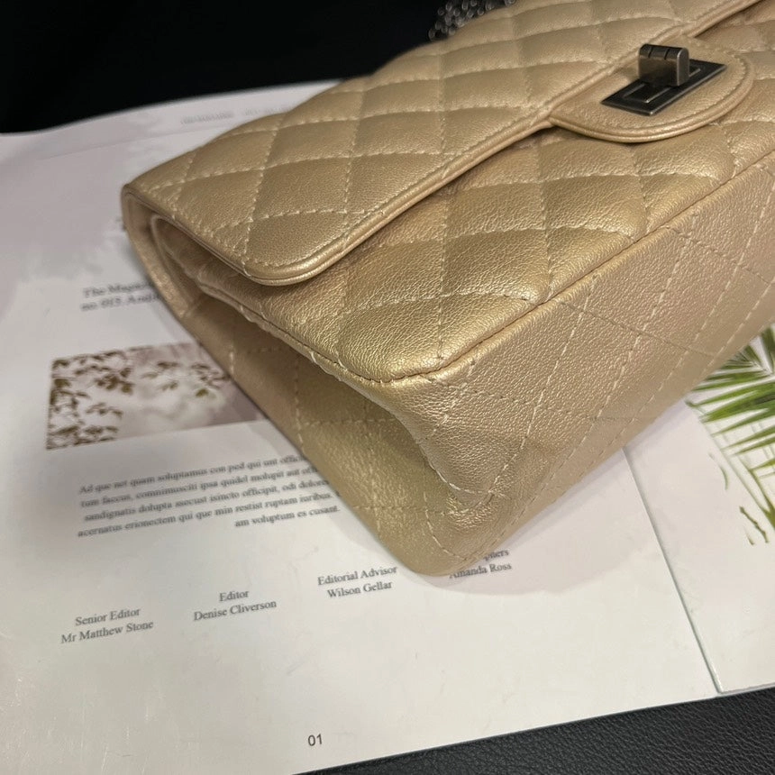 Chanel 2.55 Champagne Gold Small Crossbody Bag