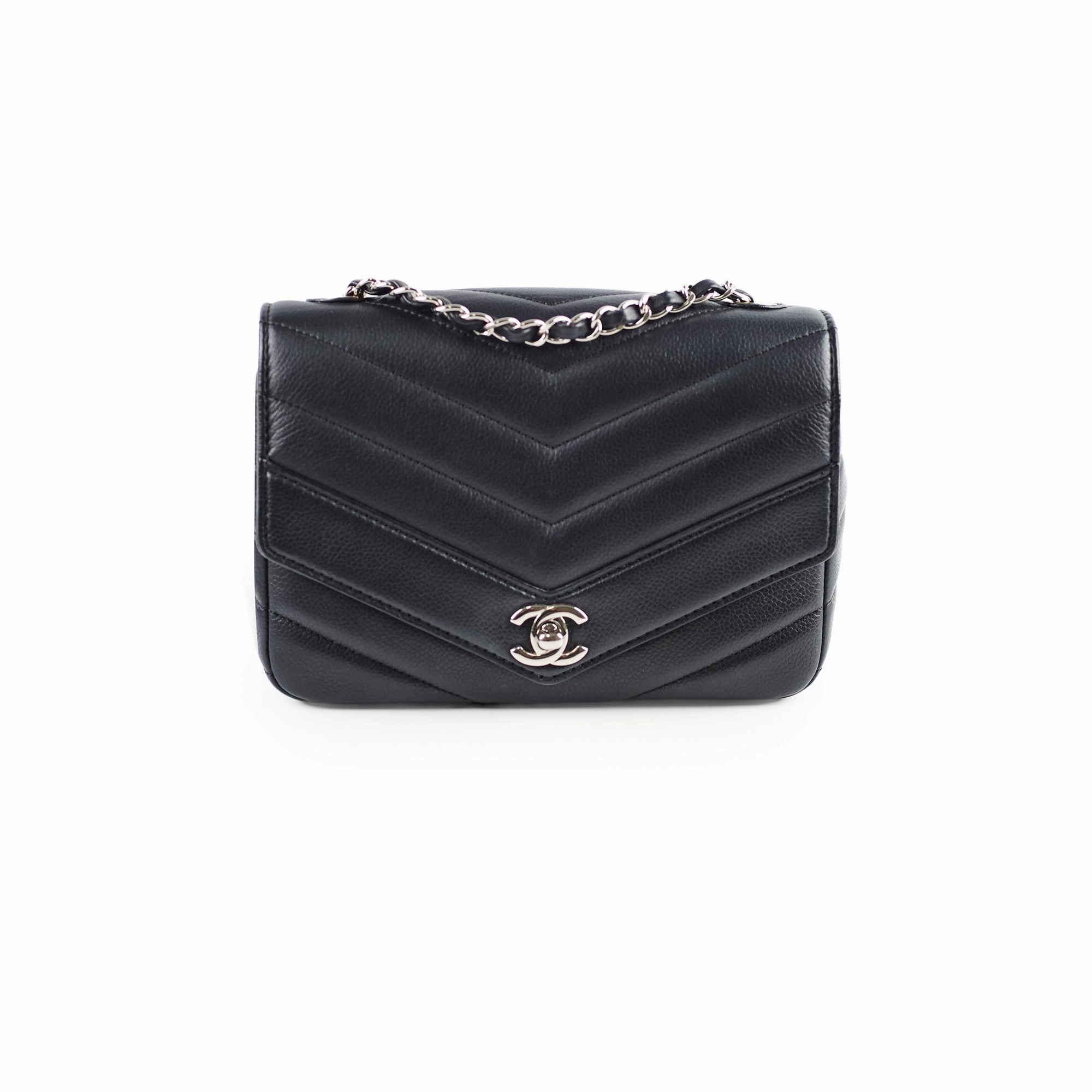 Chanel Caviar Chevron Crossbody Bag Black Series 23