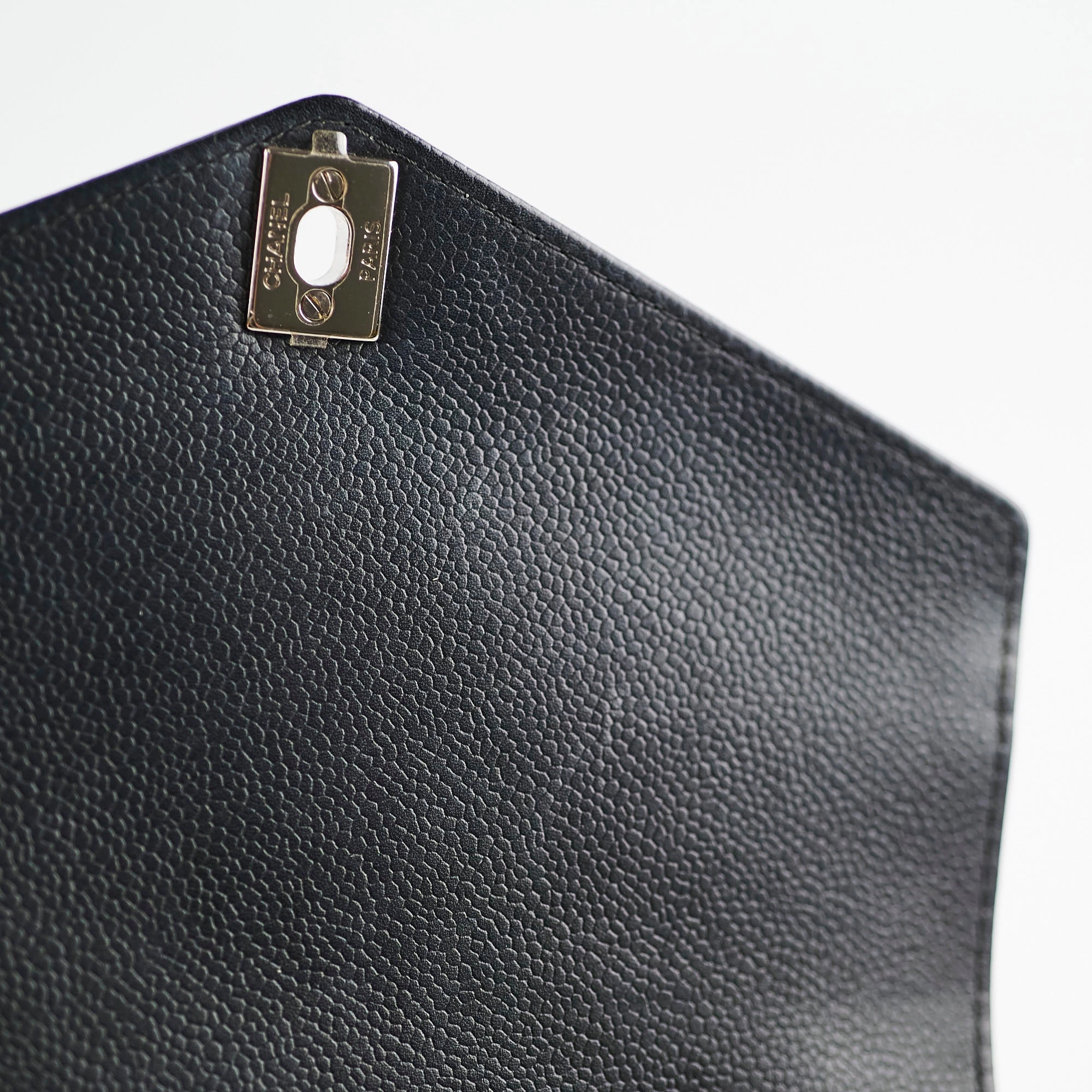 Chanel Caviar Chevron Crossbody Bag Black Series 23