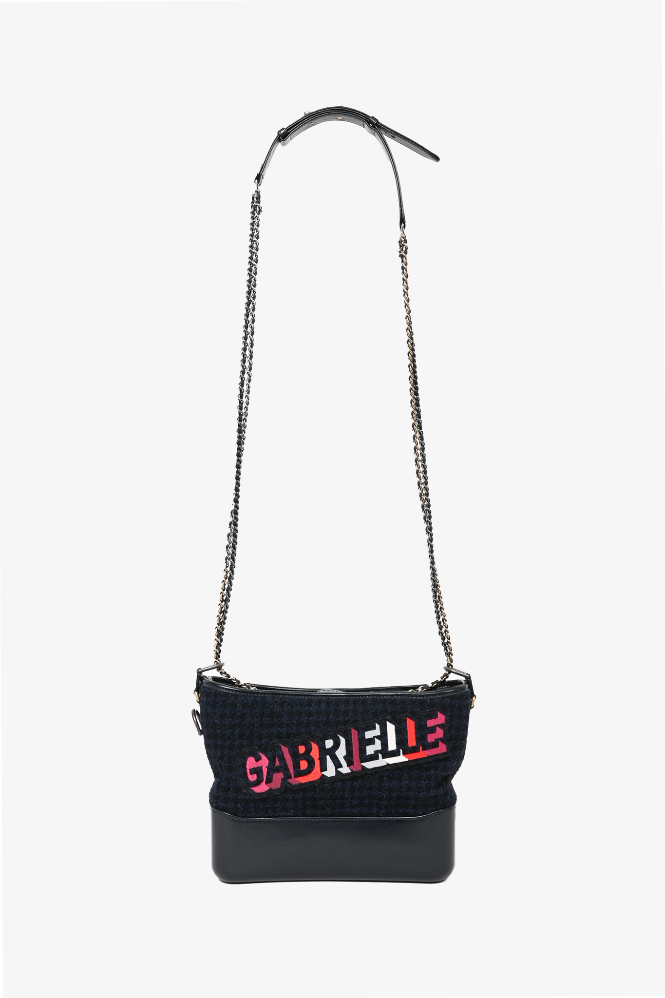 Chanel Navy/Black Tweed Hobo Large Gabrielle Crossbody Bag