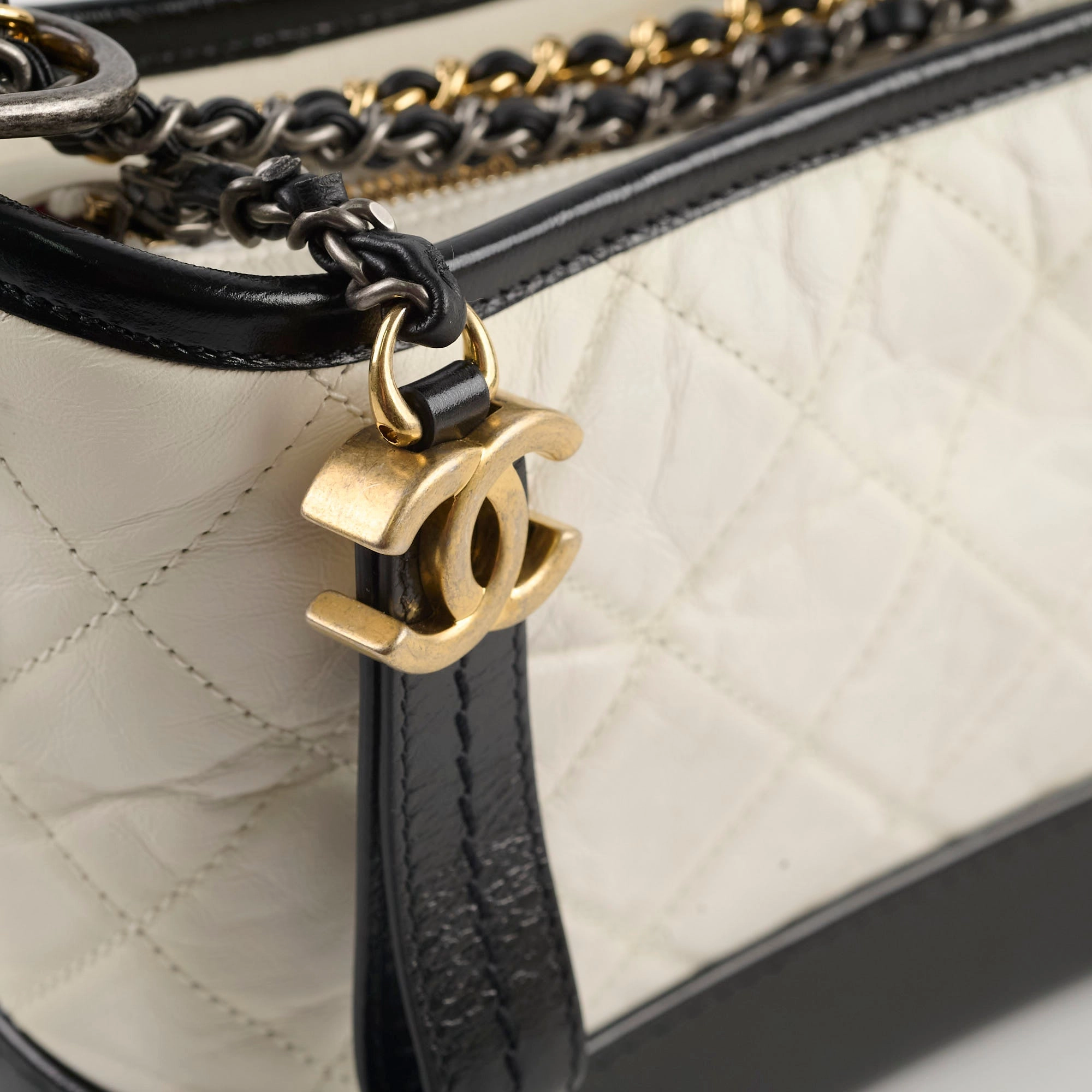 Chanel Small Gabrielle Bag Black and White
