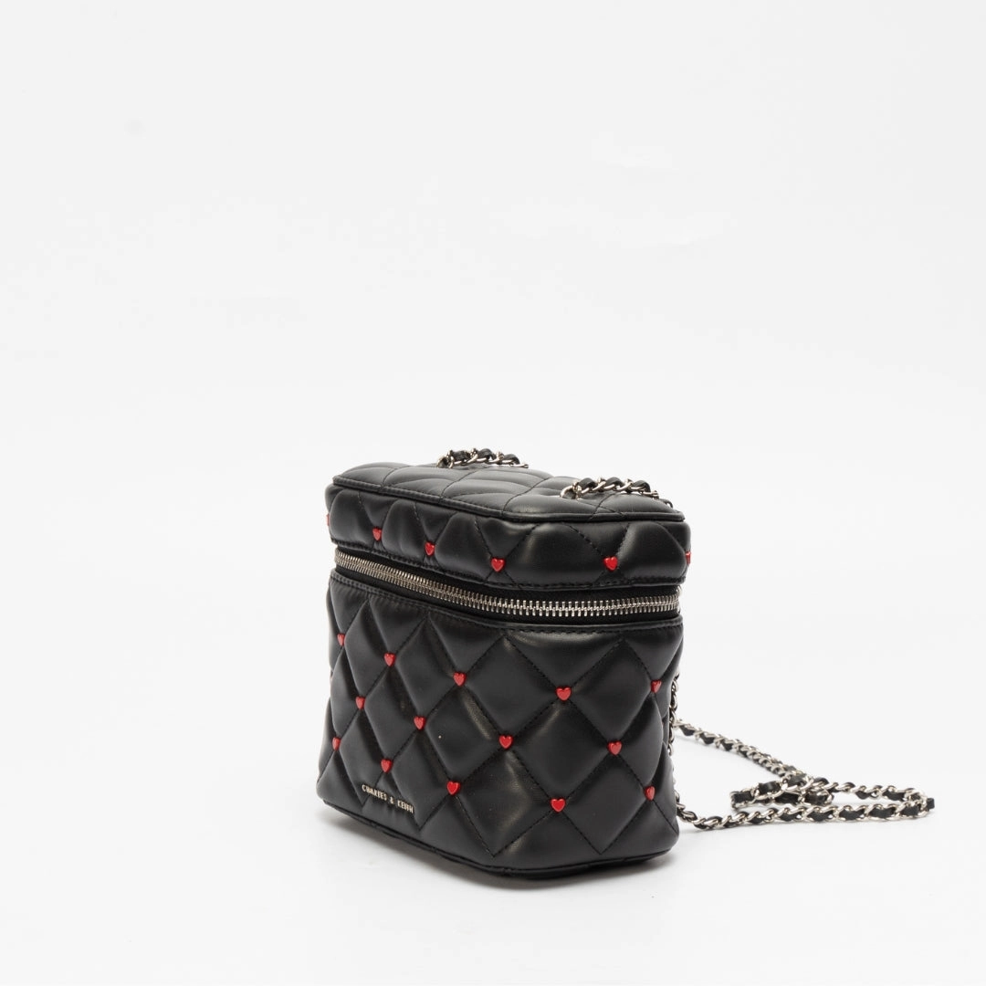 Charles & Keith Nezu Quilted Heart Crossbody Bag