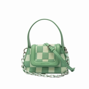 Charles & Keith Shiloh Checkerboard Top Handle Bag