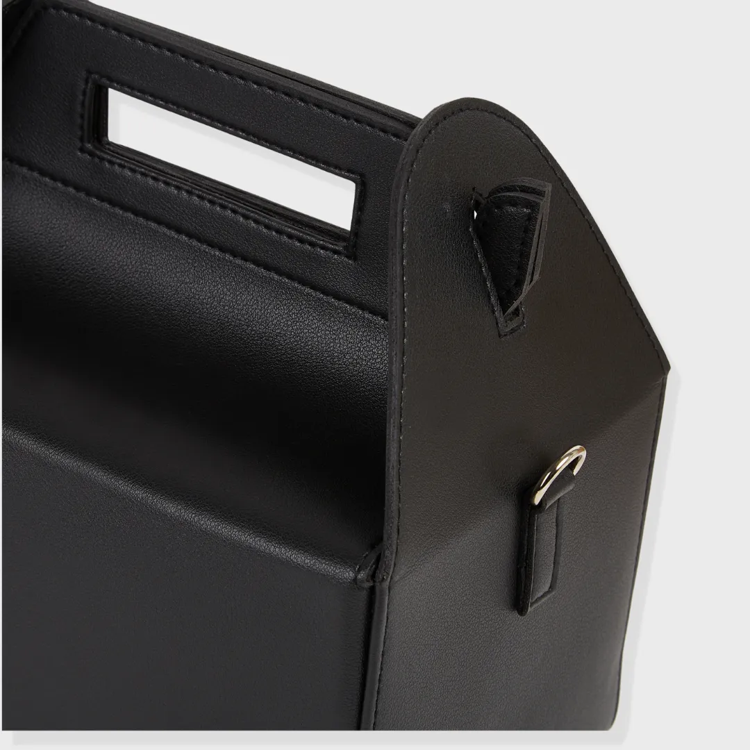 CHELSEA VEGAN LEATHER SLING BAG BLACK