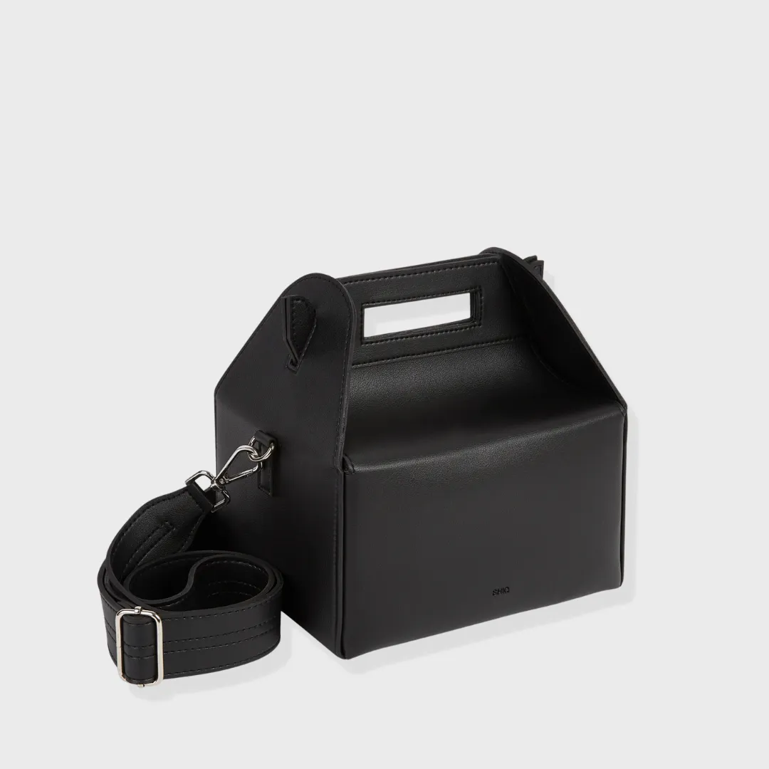 CHELSEA VEGAN LEATHER SLING BAG BLACK