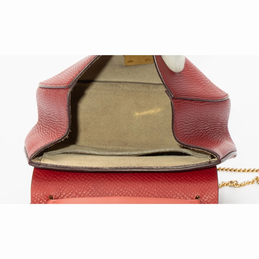 Chloe Red Leather Drew Crossbody Bag