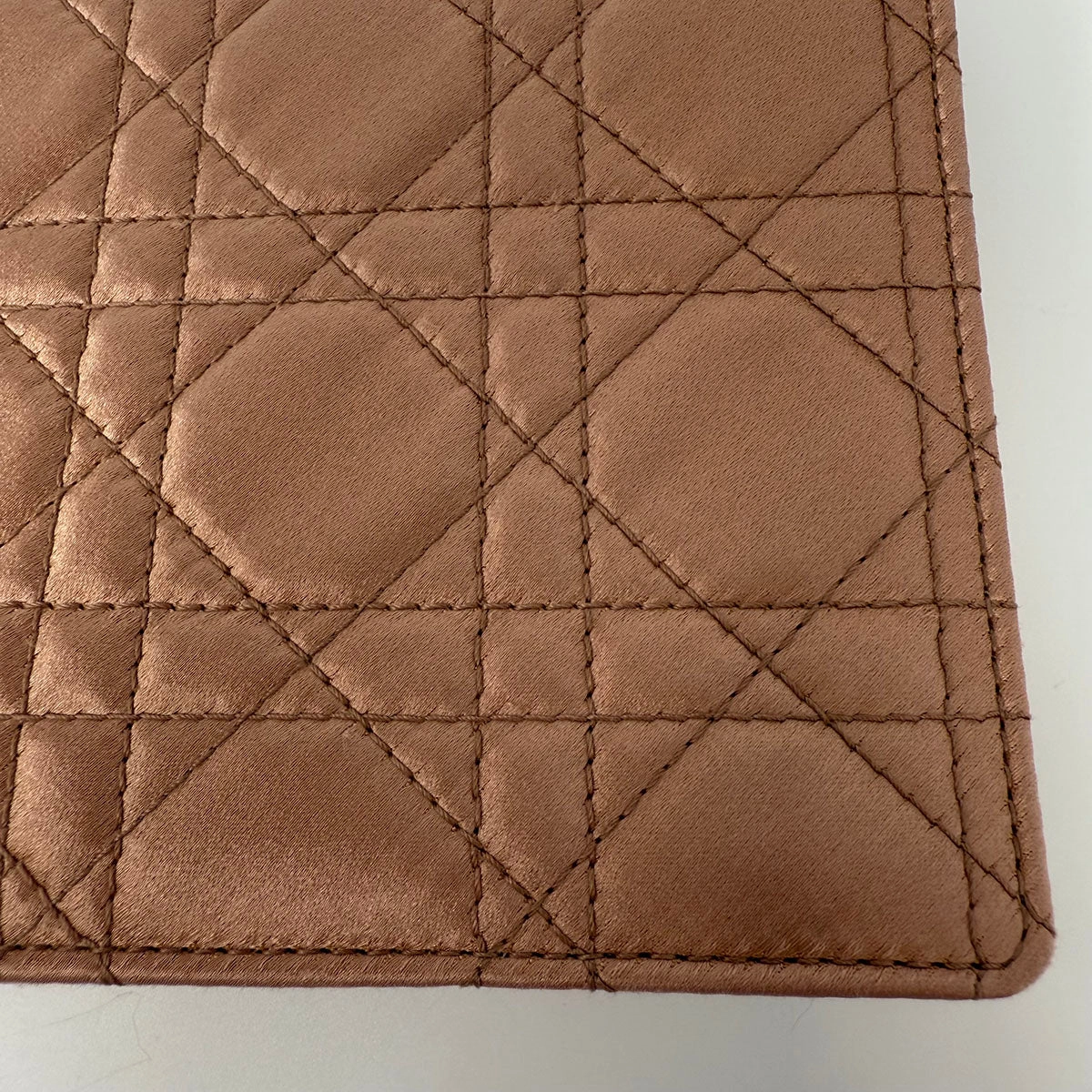 Christian Dior Satin Cannage Wallet on Chain
