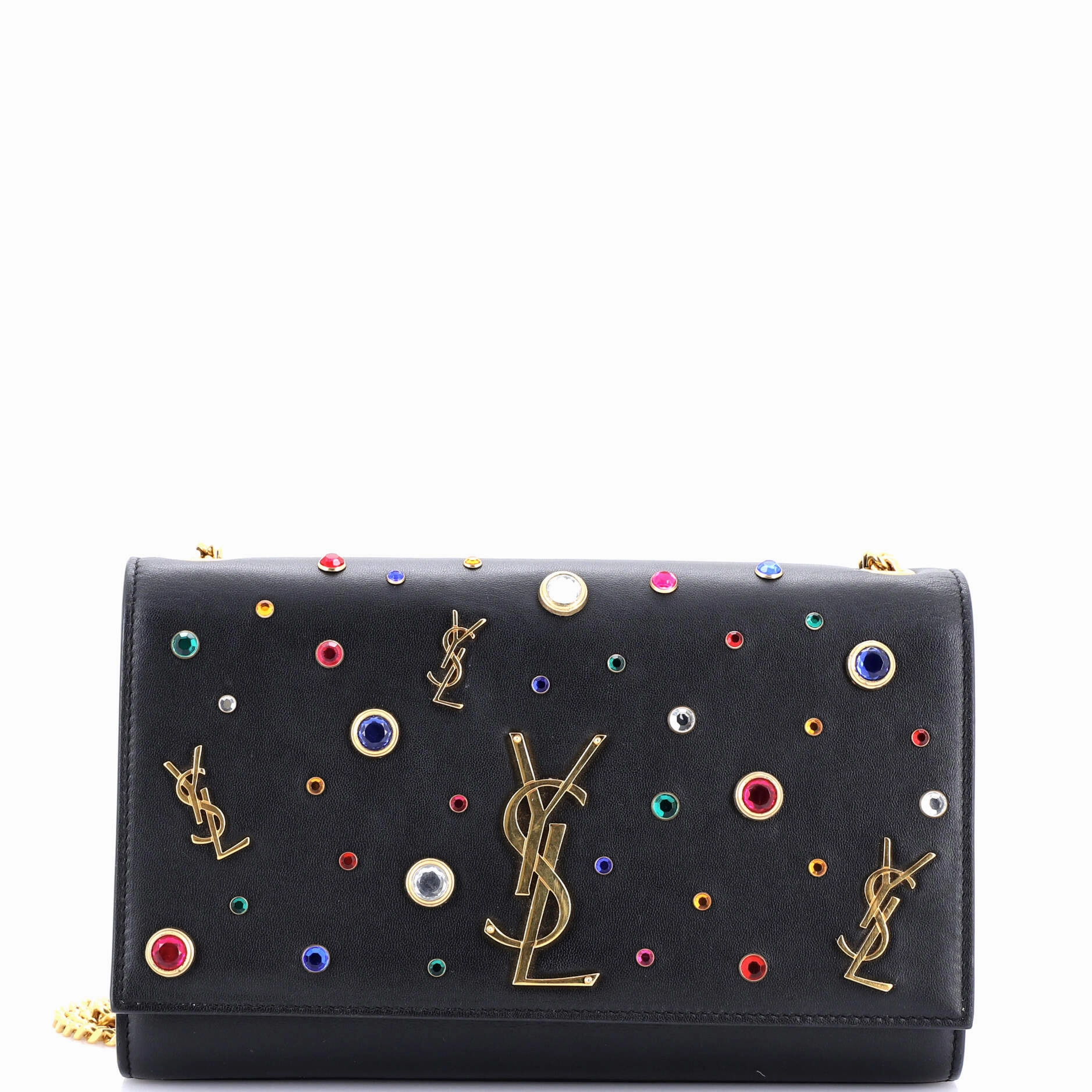 Classic Monogram Crossbody Bag Embellished Leather Medium