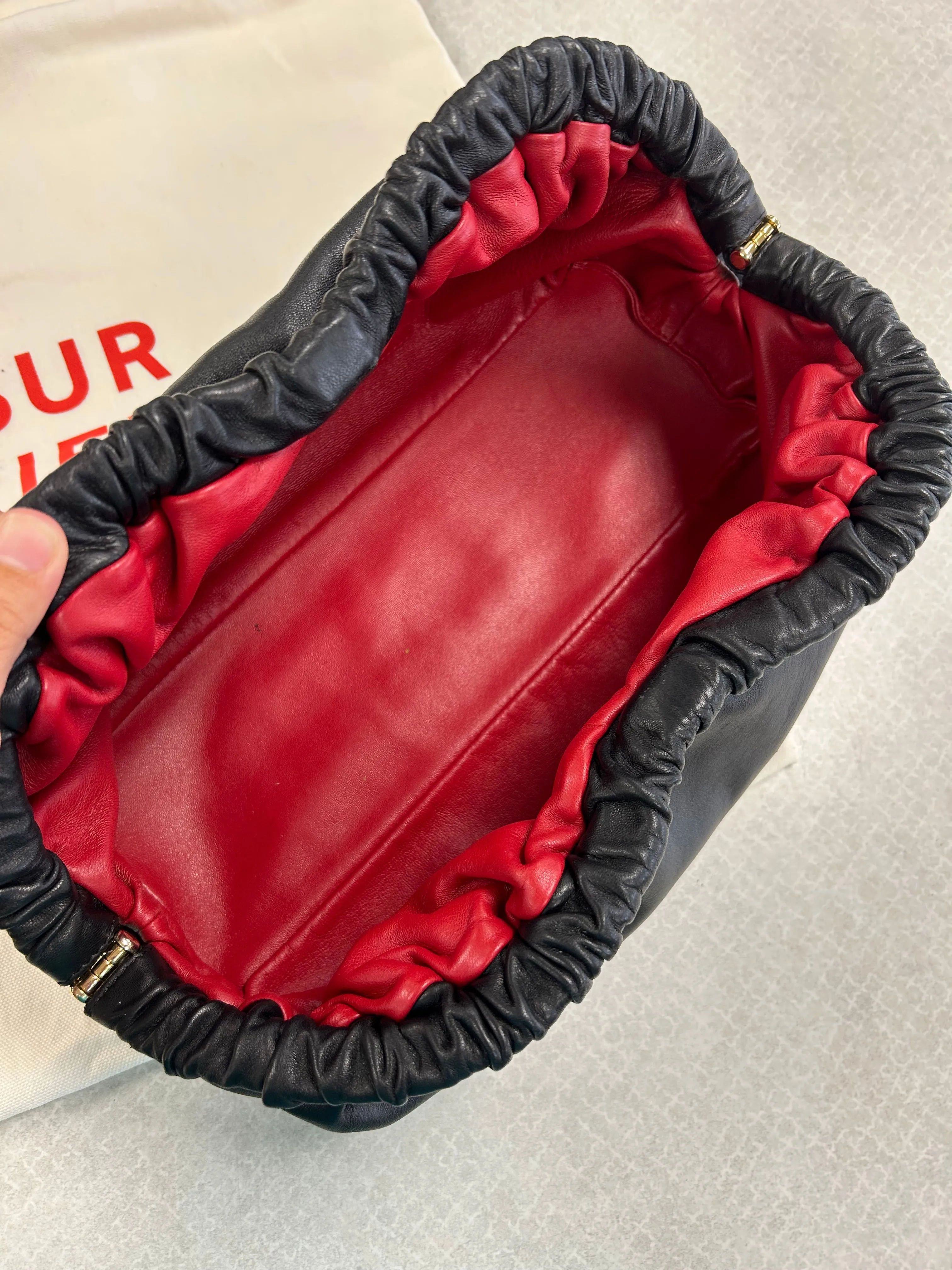 Clutch Designer By Mansur Gavriel In Black, Size:Large