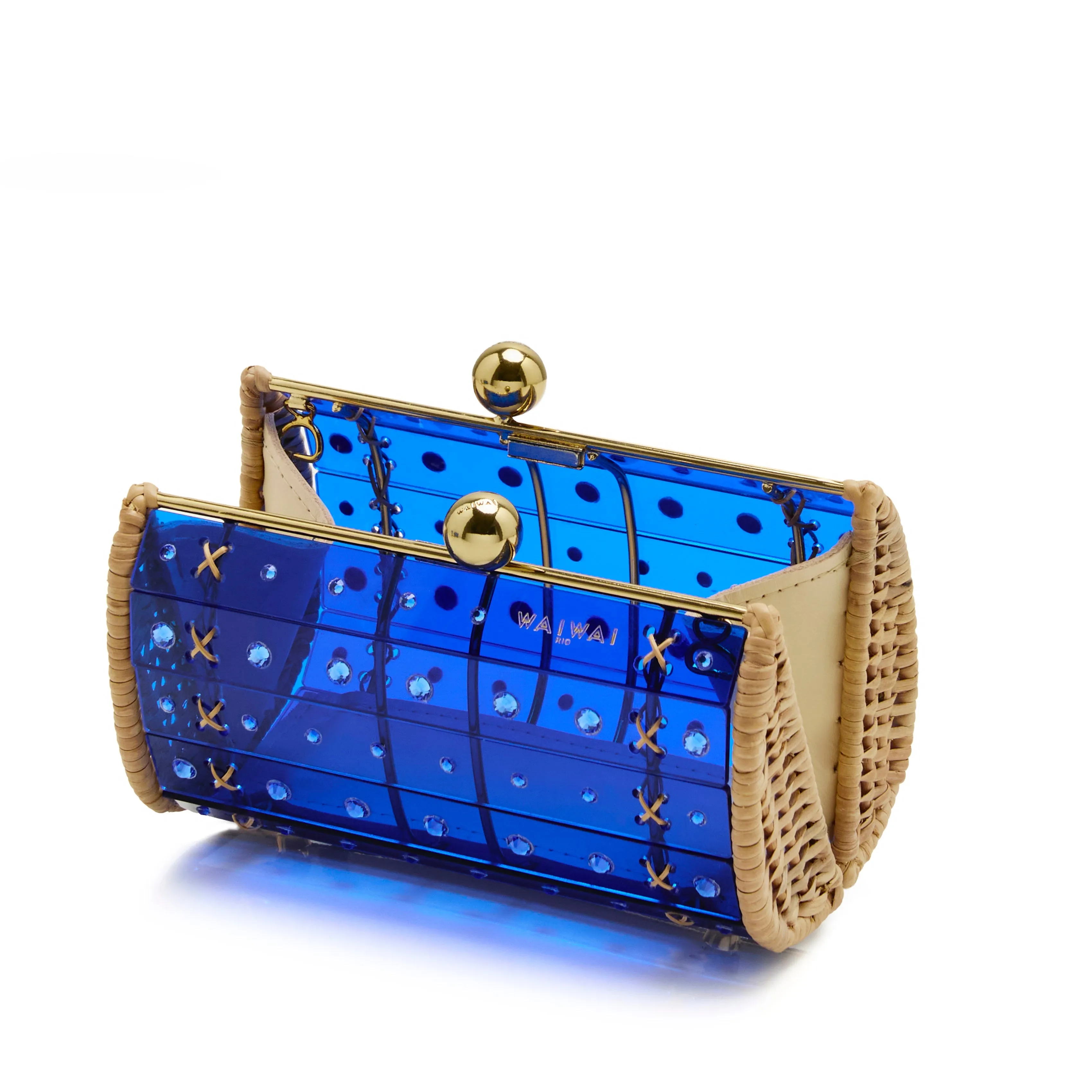 Clutch Strass Gold Blue