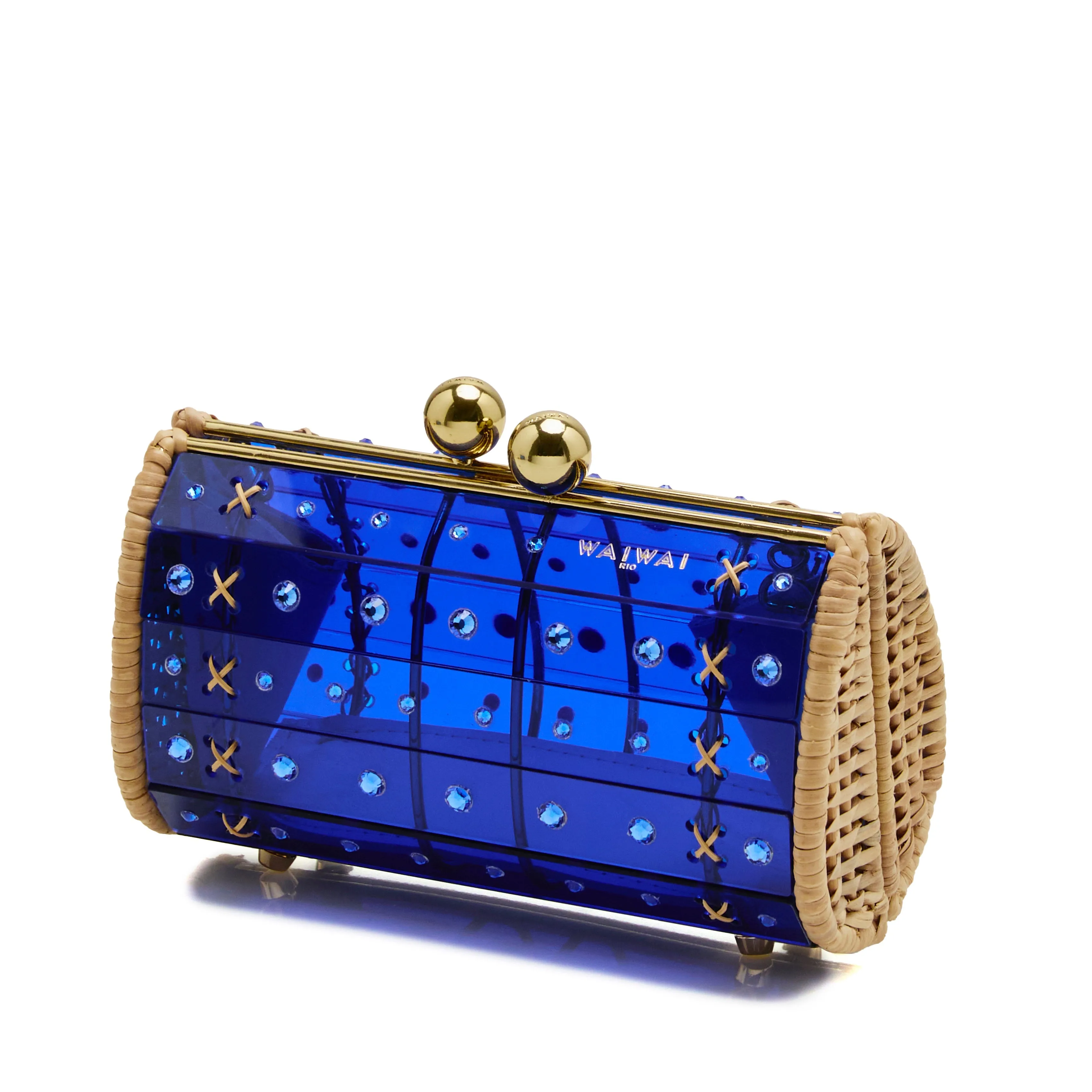 Clutch Strass Gold Blue
