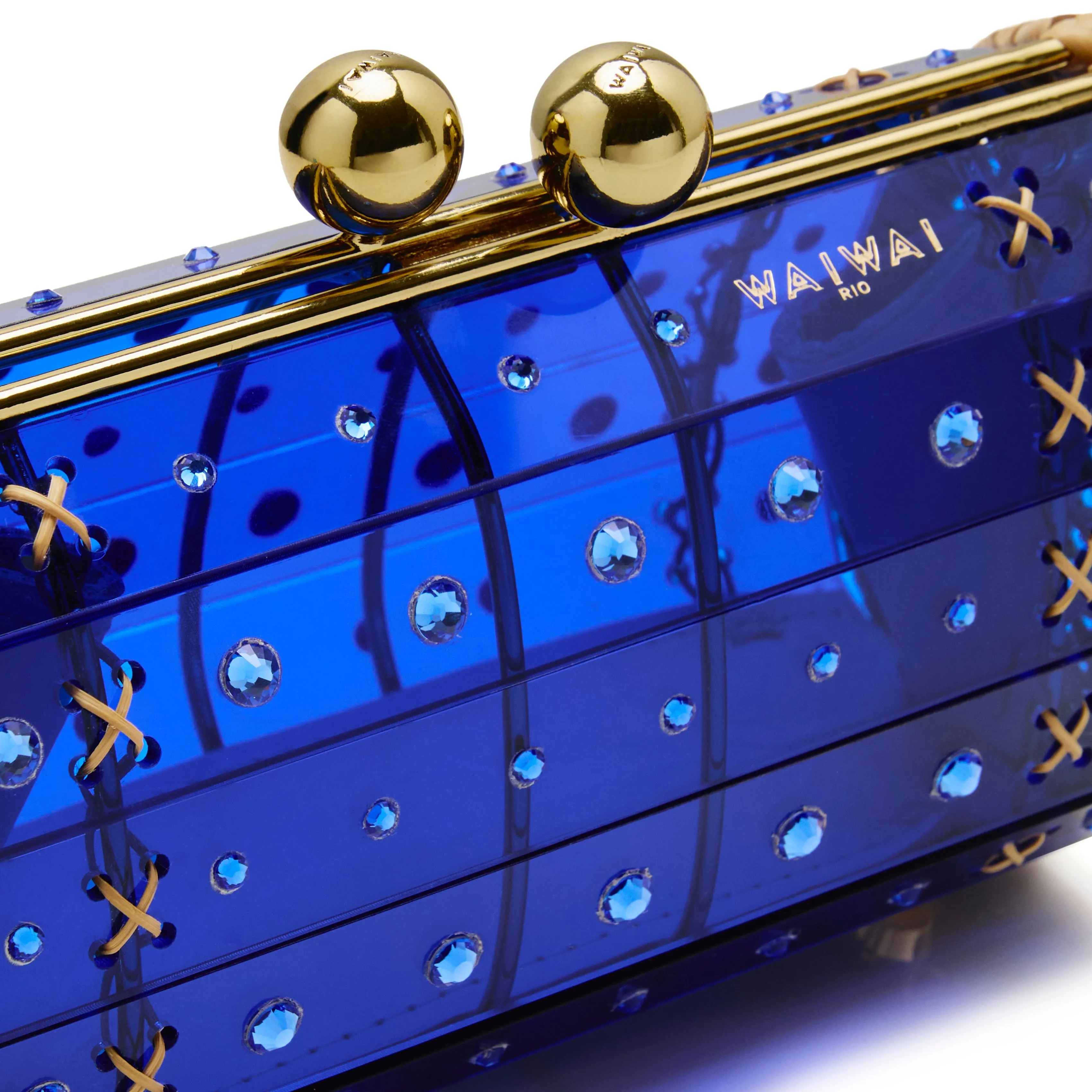 Clutch Strass Gold Blue