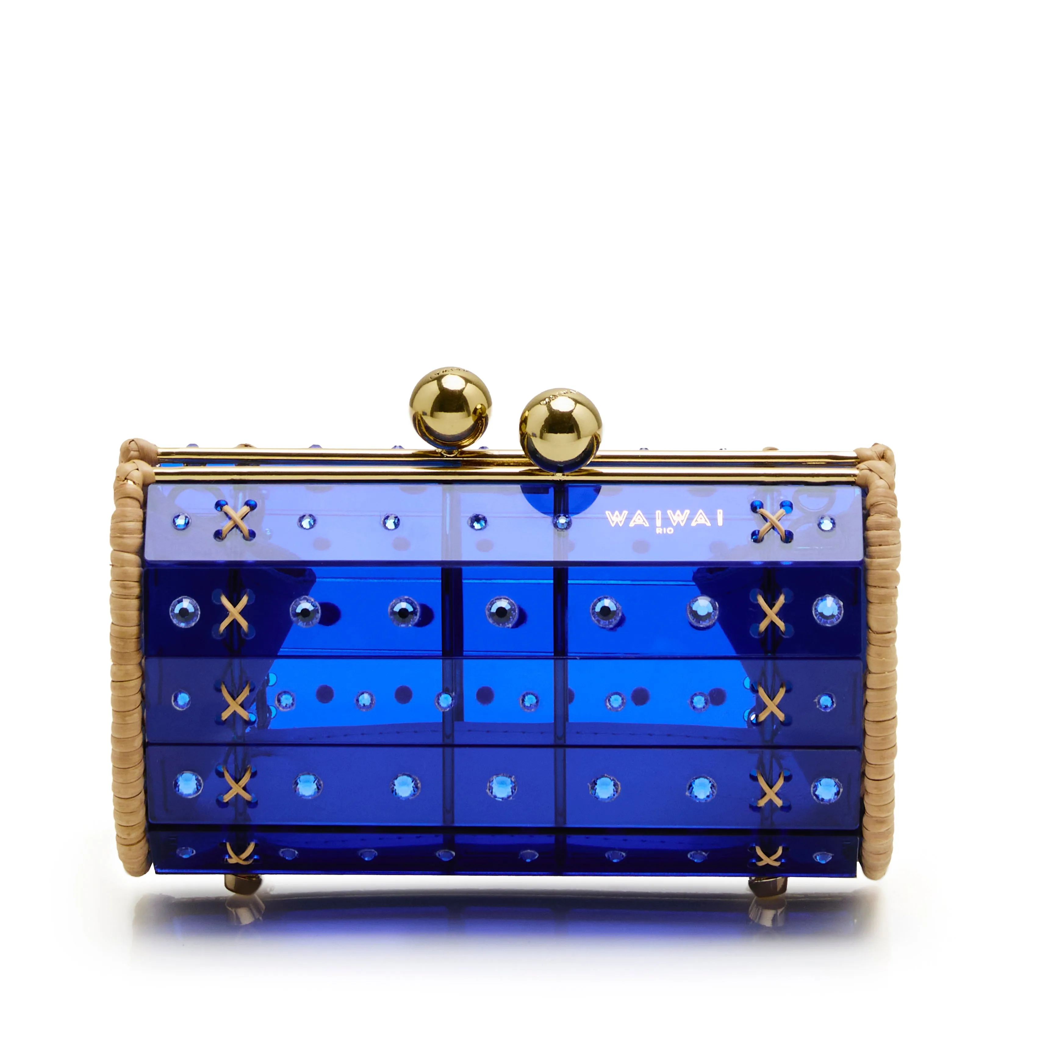 Clutch Strass Gold Blue