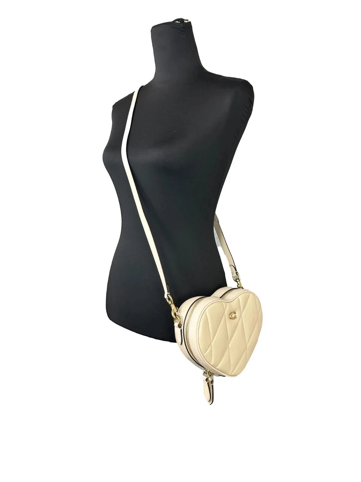 COACH Heart Small Quilted Leather Crossbody Bag Women's Purse