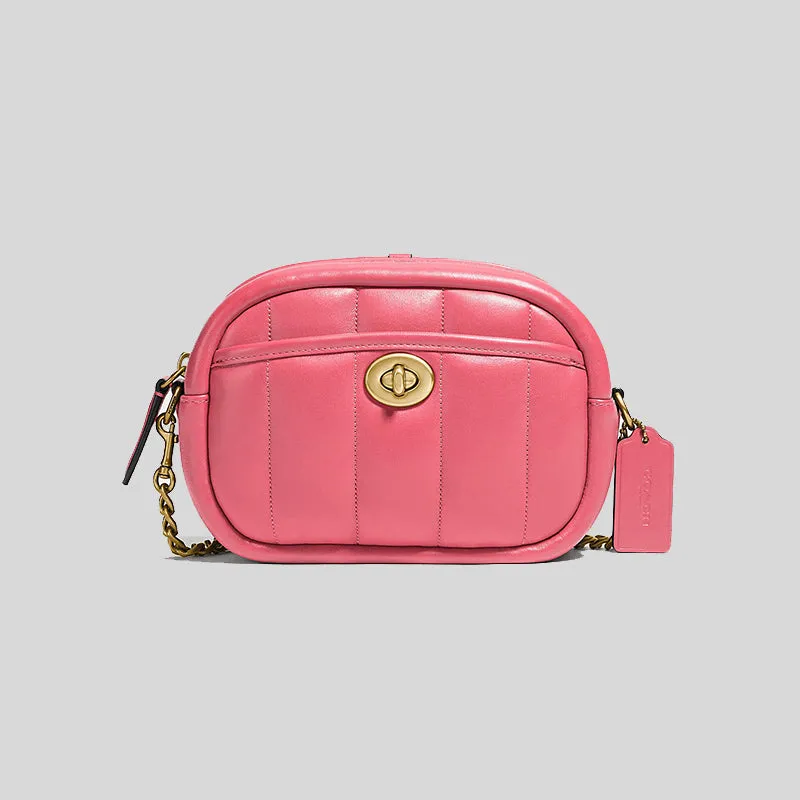 Coach Small Camera Bag With Quilting Watermelon C4814