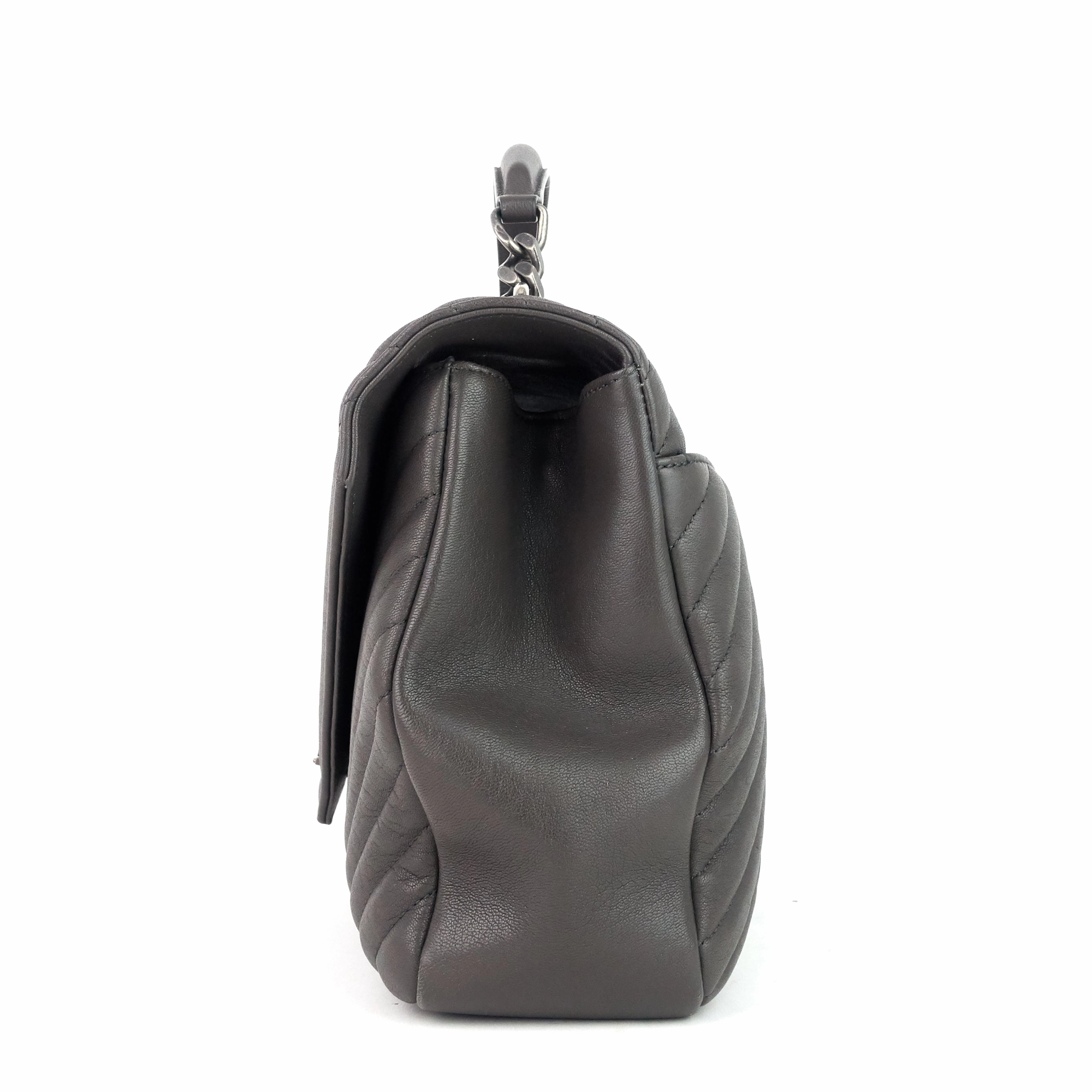 Collge Large Calf Leather Shoulder Bag