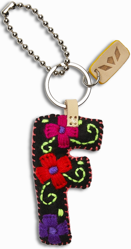 Consuela | Black Felt Initial Letter Charms