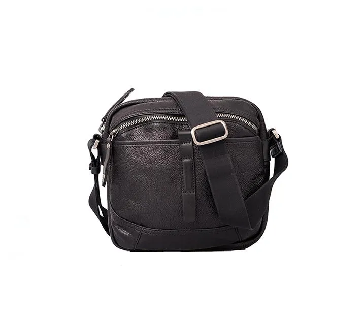 Cool Black Leather Men Small Square Side Bags Tan Fashion Messenger Bag Postman Bag For Men