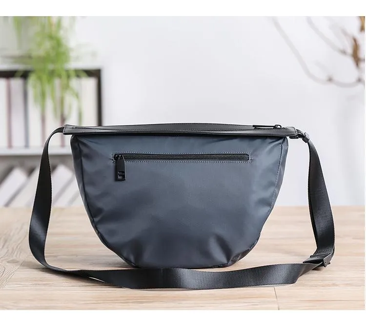Cool Black Oxford Nylon MENS Waterproof Saddle Bag Side Bag Black Messenger Bag Courier Bag For Men