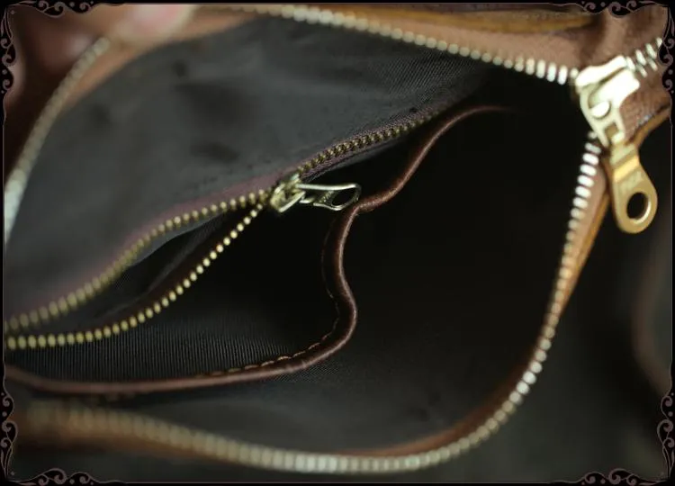 Cool Brown Leather Mens Vertical Side Bag Small Messenger Bag Courier Bag For Men