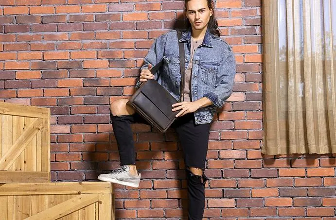 Cool Brown Vintage Leather Mens Messengers Bag Shoulder Bag for Men