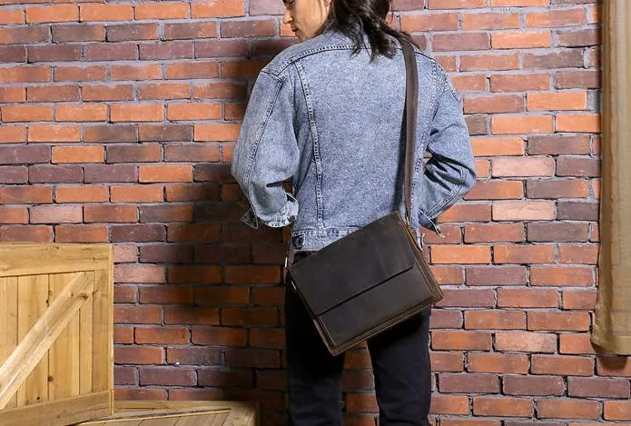 Cool Brown Vintage Leather Mens Messengers Bag Shoulder Bag for Men
