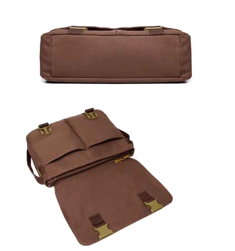 Cool Canvas Mens 15'' Side Bag Shoulder Bag College Bag Messenger Bag for Men