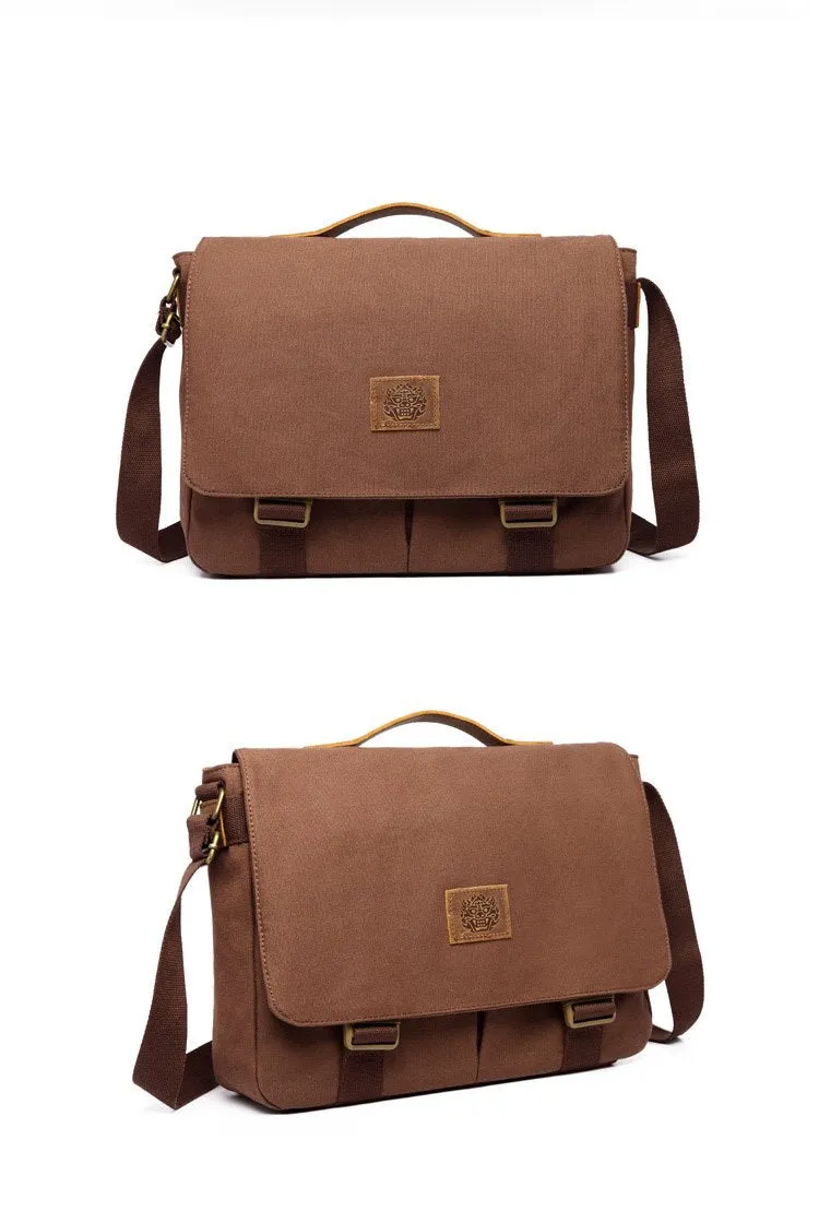 Cool Canvas Mens 15'' Side Bag Shoulder Bag College Bag Messenger Bag for Men