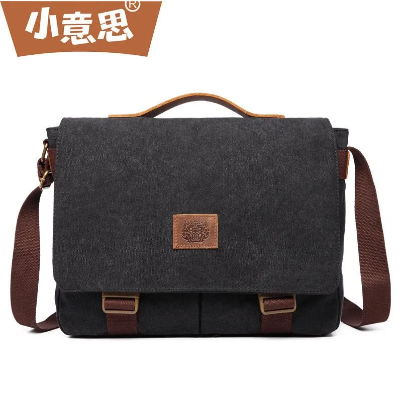 Cool Canvas Mens 15'' Side Bag Shoulder Bag College Bag Messenger Bag for Men