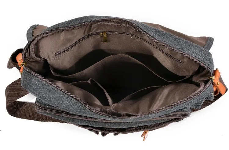 Cool Casual Canvas Mens 15.6'' Side Bag Shoulder Bag Large Messenger Bag For Men