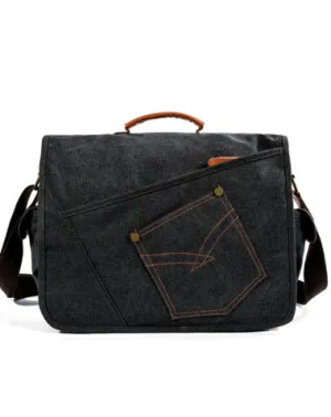 Cool Casual Canvas Mens 15.6'' Side Bag Shoulder Bag Large Messenger Bag For Men