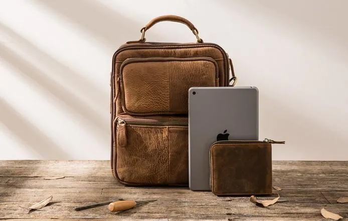 Cool Leather Brown Small Mens Messenger Bag Vintage Shoulder Bag  for Men