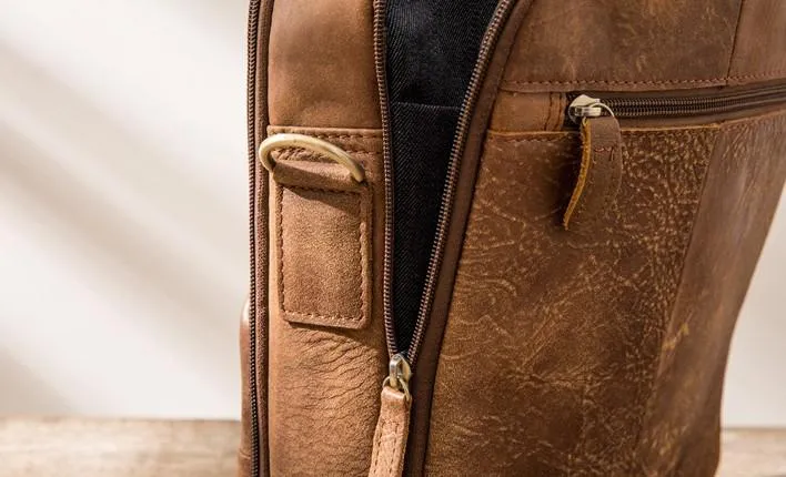 Cool Leather Brown Small Mens Messenger Bag Vintage Shoulder Bag  for Men