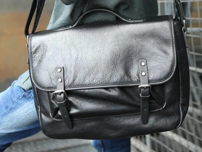 Cool Leather Mens Messenger Bag Briefcase Shoulder Bag for men