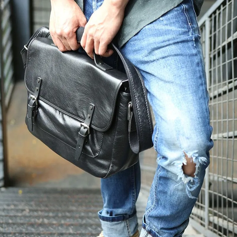 Cool Leather Mens Messenger Bag Briefcase Shoulder Bag for men