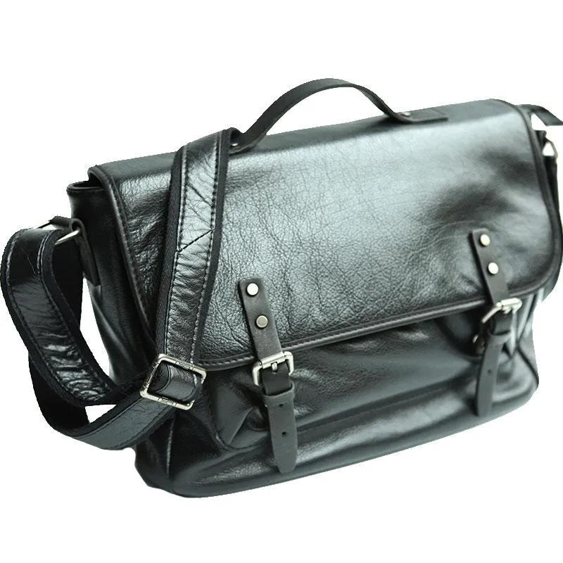Cool Leather Mens Messenger Bag Briefcase Shoulder Bag for men