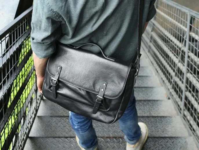 Cool Leather Mens Messenger Bag Briefcase Shoulder Bag for men
