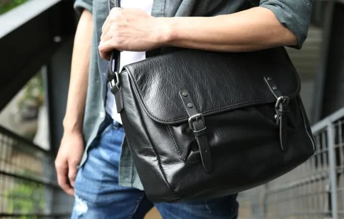 Cool Leather Mens Messenger Bag Briefcase Shoulder Bag for men