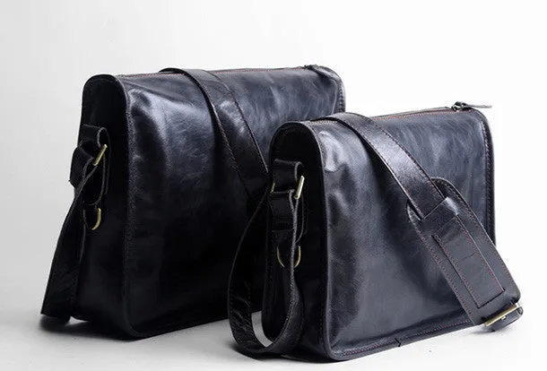 Cool leather mens messenger bag shoulder school laptop bag for men