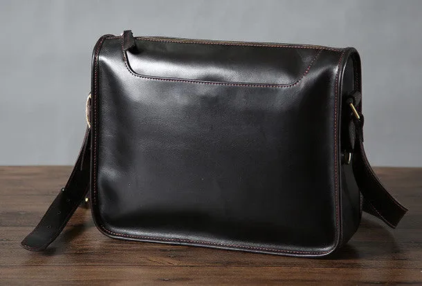 Cool leather mens messenger bag shoulder school laptop bag for men