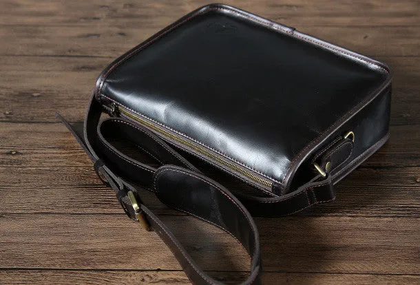 Cool leather mens messenger bag shoulder school laptop bag for men