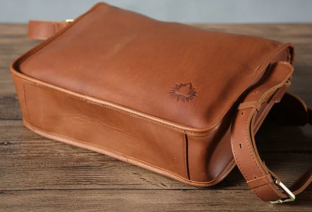 Cool leather mens messenger bag shoulder school laptop bag for men