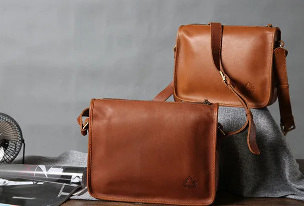 Cool leather mens messenger bag shoulder school laptop bag for men