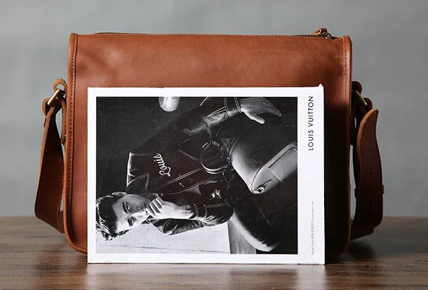 Cool leather mens messenger bag shoulder school laptop bag for men