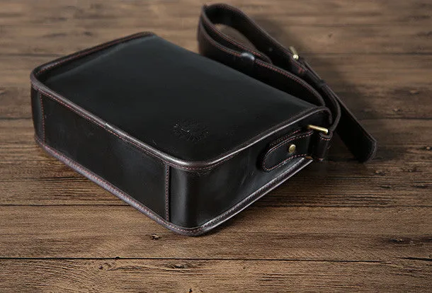 Cool leather mens messenger bag shoulder school laptop bag for men