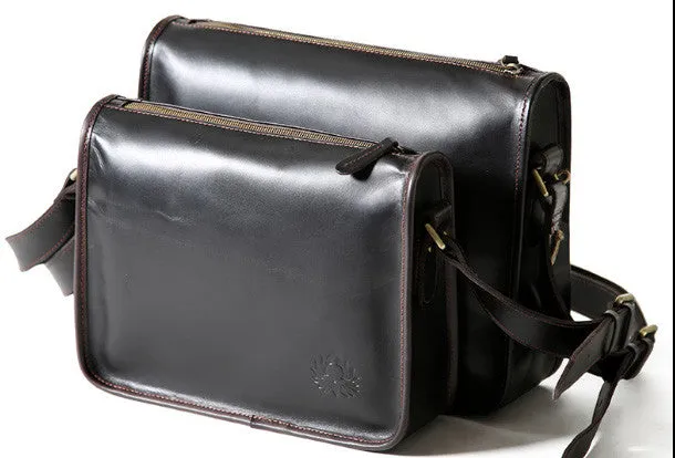 Cool leather mens messenger bag shoulder school laptop bag for men