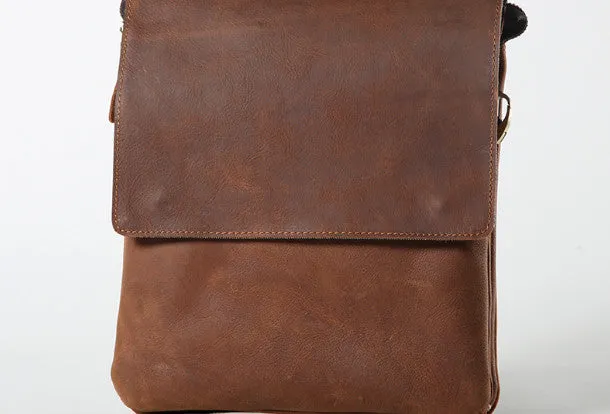 Cool leather mens messenger bag vintage shoulder laptop bag for men