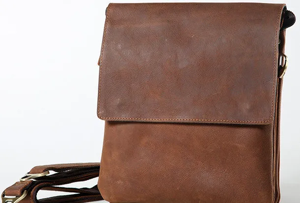 Cool leather mens messenger bag vintage shoulder laptop bag for men