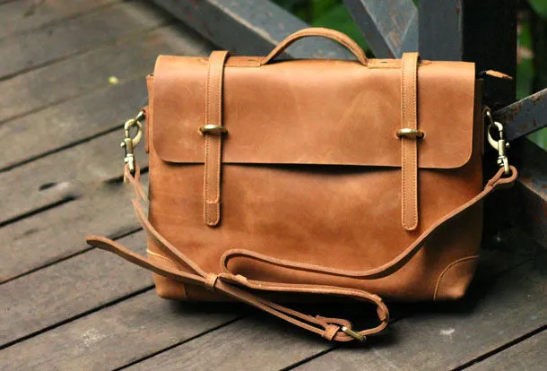 Cool Leather Mens Messenger Bag Work Bag Shoulder Bag for men